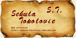 Sekula Topolović vizit kartica